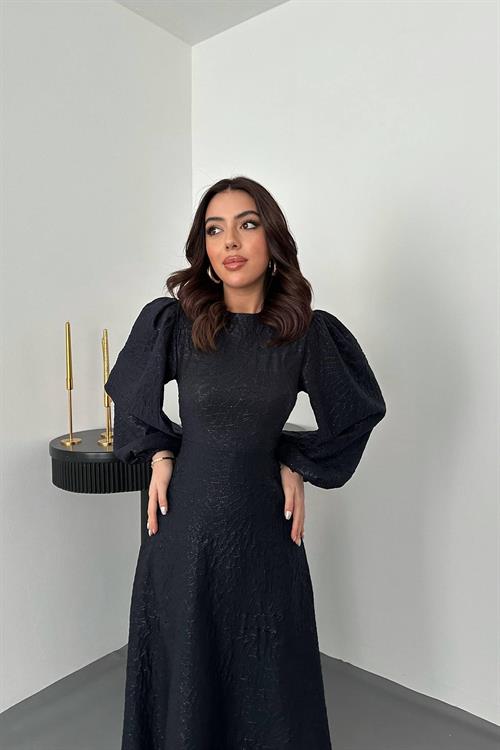 Wholesale Navy Embossed Shimmery Maxi Dress with Lace Trim