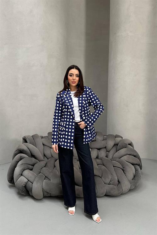 Wholesale Navy Polka Dot Blazer
