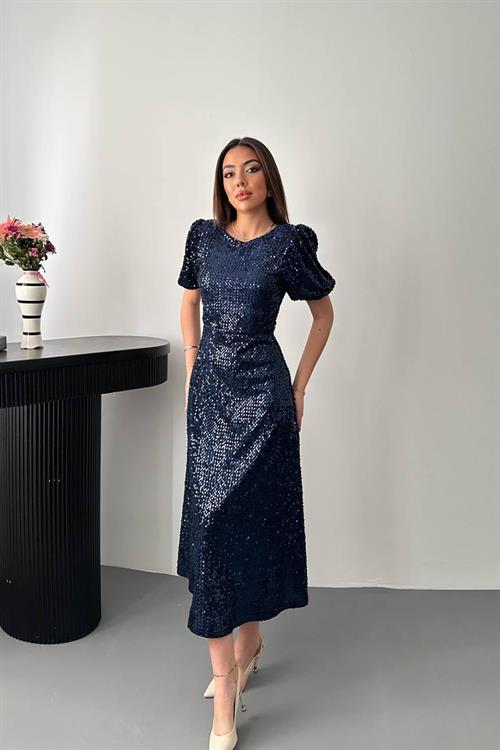 Wholesale Navy Sequin Dress