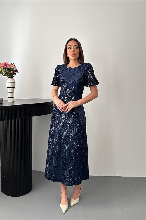 Wholesale Navy Sequin Dress