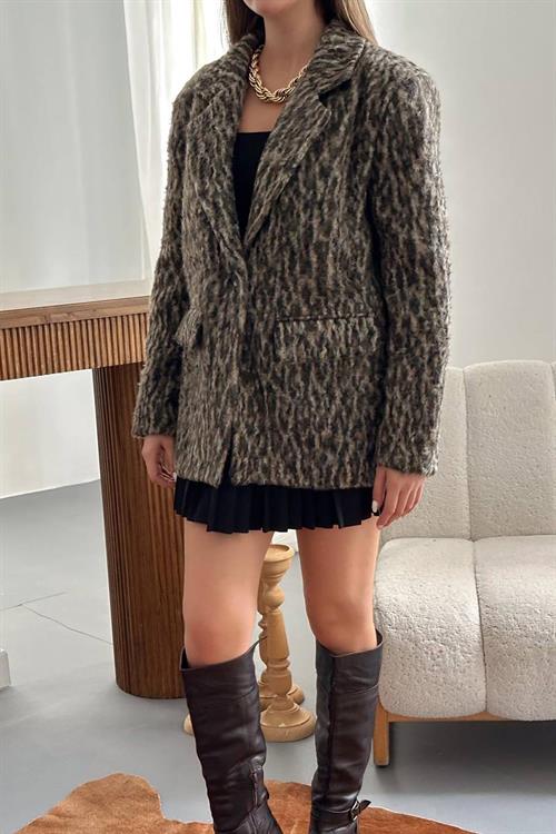Wholesale Leopard Print Wool Jacket