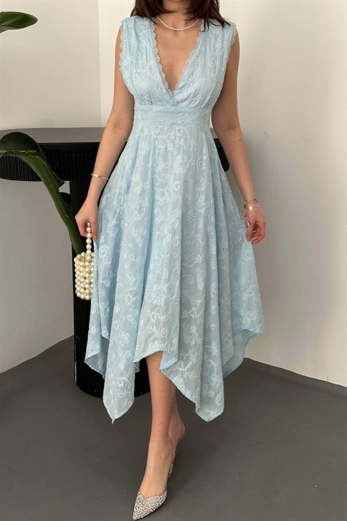 Wholesale Light Blue Embroidered Dress
