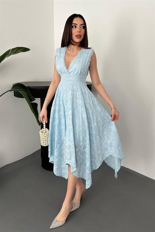 Wholesale Light Blue Embroidered Dress