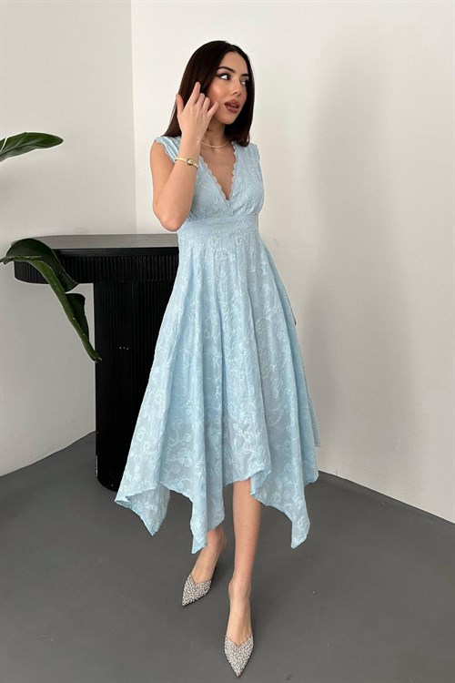 Wholesale Light Blue Embroidered Dress