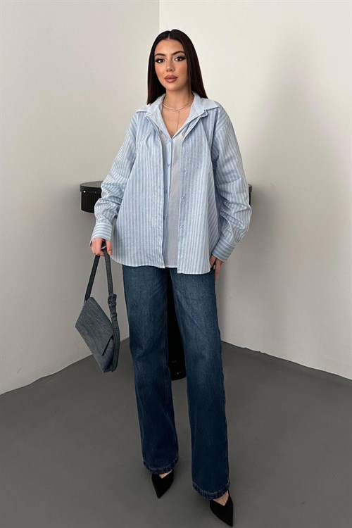 Wholesale Blue Striped Shirt