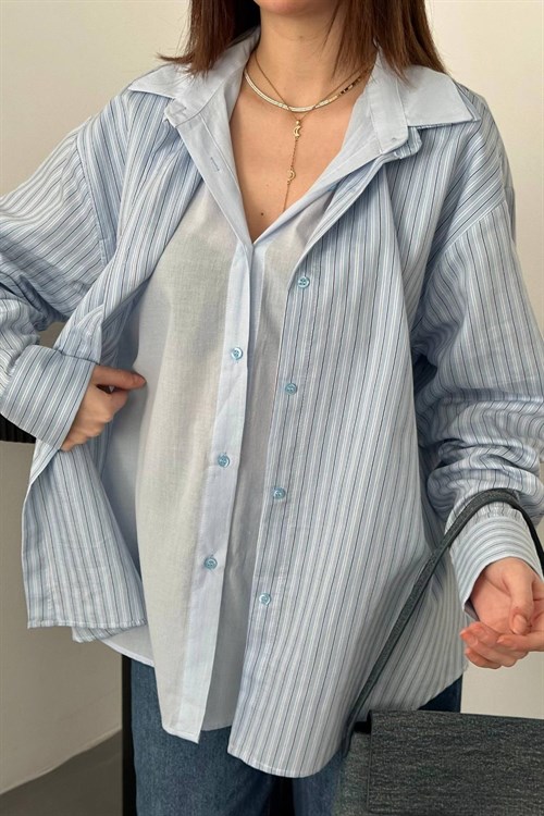Wholesale Blue Striped Shirt