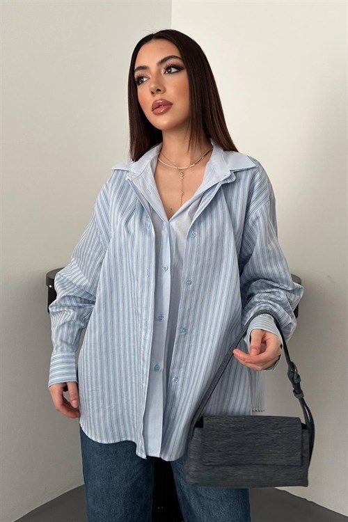 Wholesale Blue Striped Shirt