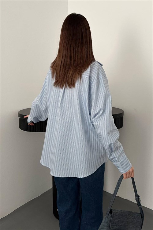 Wholesale Blue Striped Shirt