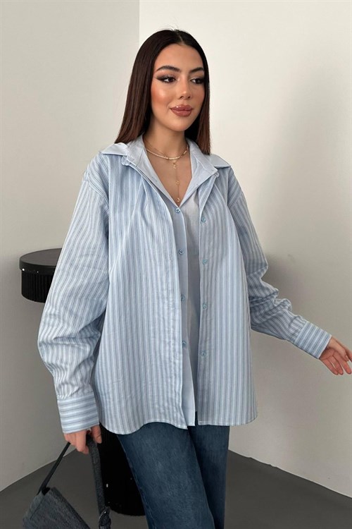 Wholesale Blue Striped Shirt