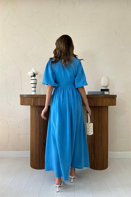 Wholesale Turquoise Muslin Long Dress
