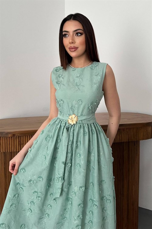 Wholesale Mint Embroidered Dress