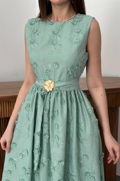 Wholesale Mint Embroidered Dress