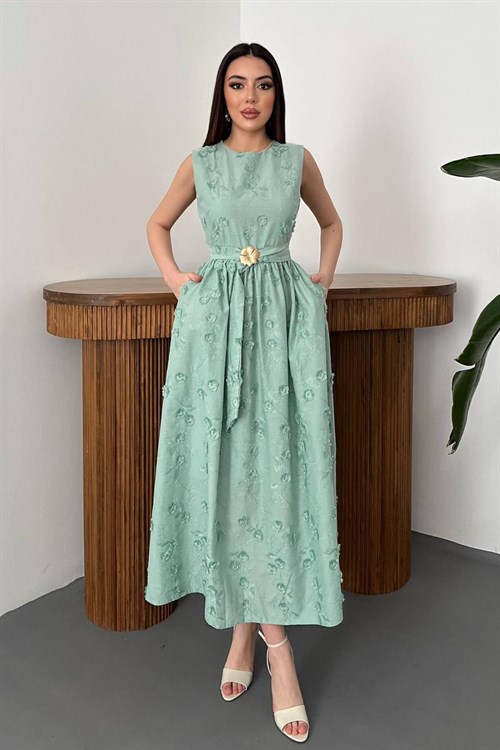 Wholesale Mint Embroidered Dress