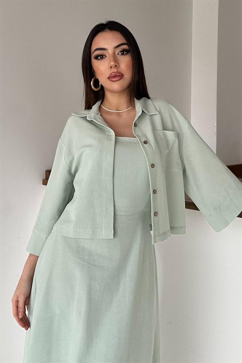 Toptan Mint Askılı Elbise Ve Gömlek