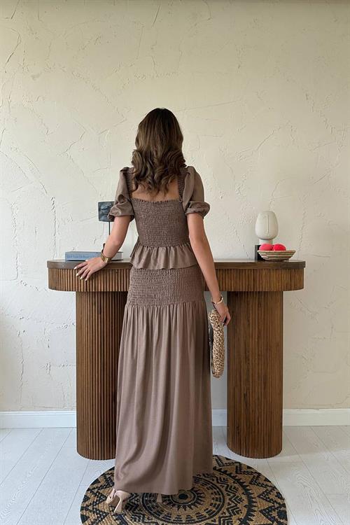 Wholesale Mocha Smocked Linen Set