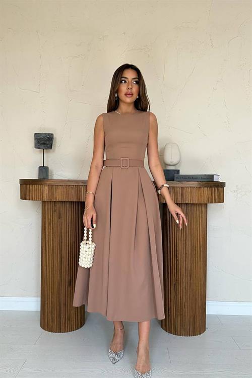 Toptan Moccah Halter Yaka Kloş Elbise