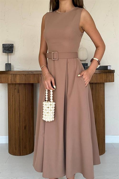 Toptan Moccah Halter Yaka Kloş Elbise