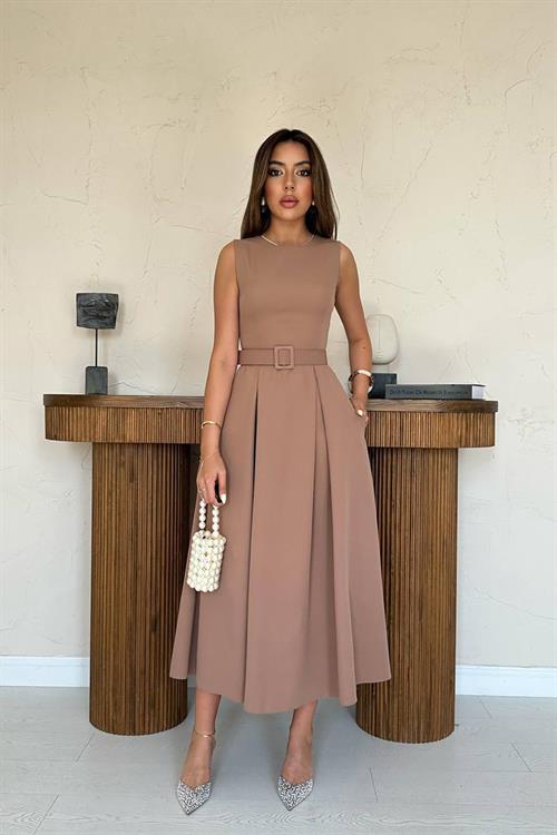 Toptan Moccah Halter Yaka Kloş Elbise