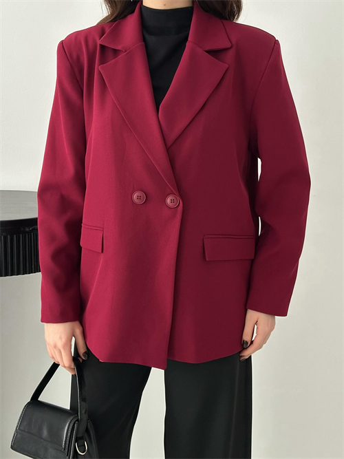 Wholesale Plum Double-Breasted Blazer