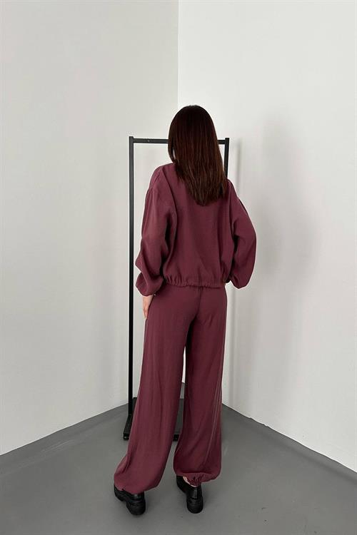 Wholesale Plum Modal Fabric Two-Piece Set