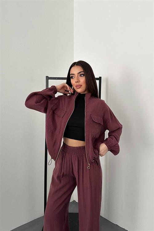 Wholesale Plum Modal Fabric Two-Piece Set