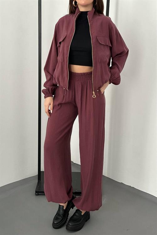 Wholesale Plum Modal Fabric Two-Piece Set