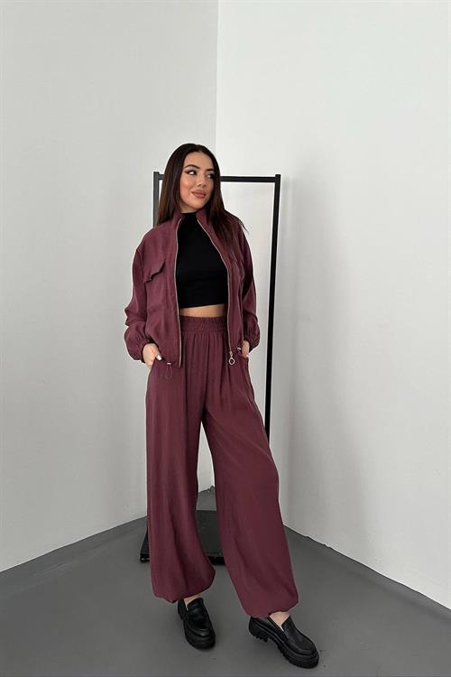Wholesale Plum Modal Fabric Two-Piece Set