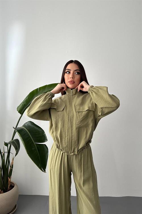 Wholesale Olive Modal Fabric Two-Piece Set