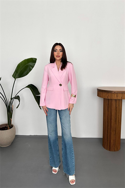 Wholesale Pink Waist-Fit Blazer