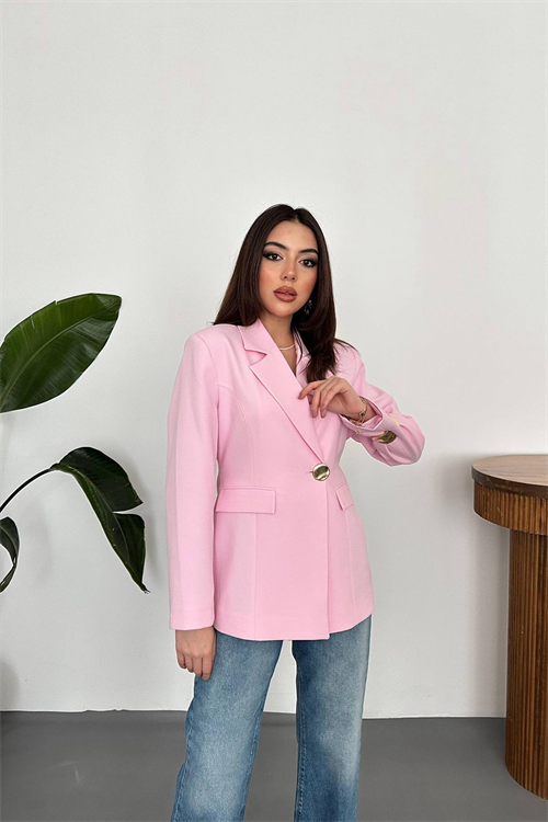 Wholesale Pink Waist-Fit Blazer