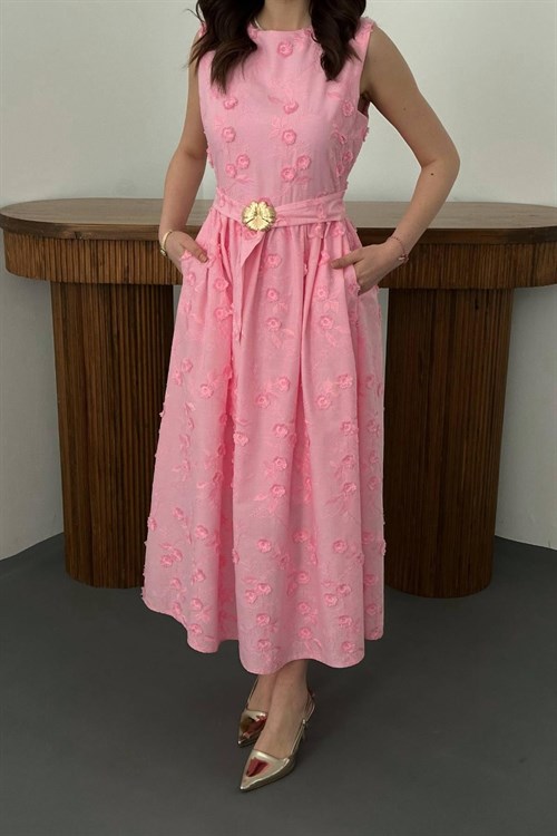Wholesale Pink Embroidered Dress