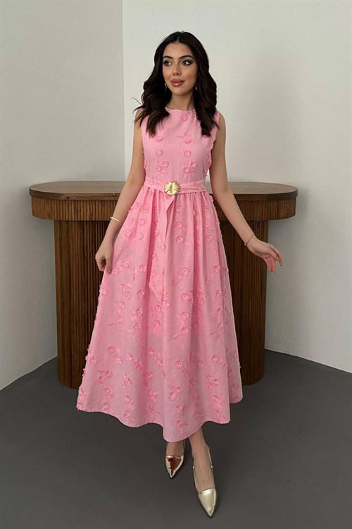 Wholesale Pink Embroidered Dress
