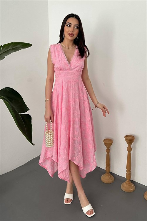 Wholesale Pink Embroidered Dress