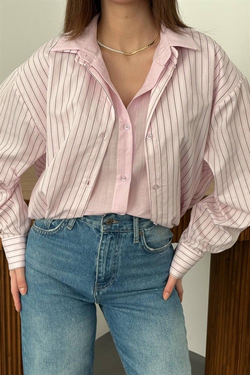 Wholesale Pink Striped Shirt