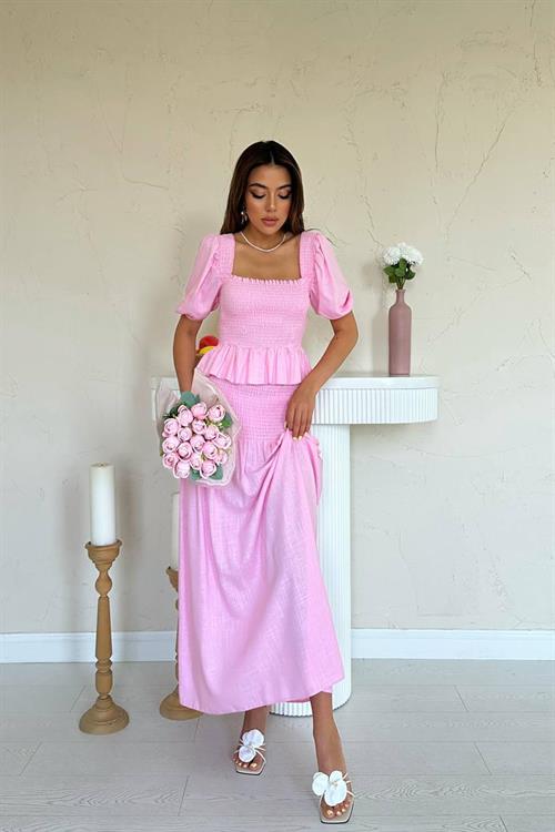 Wholesale Pink Smocked Linen Set