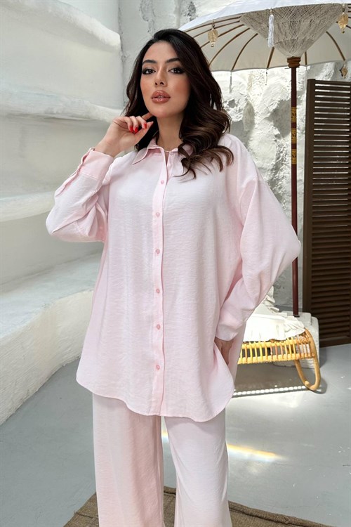 Toptan Pembe Gömlekli İkili Takım