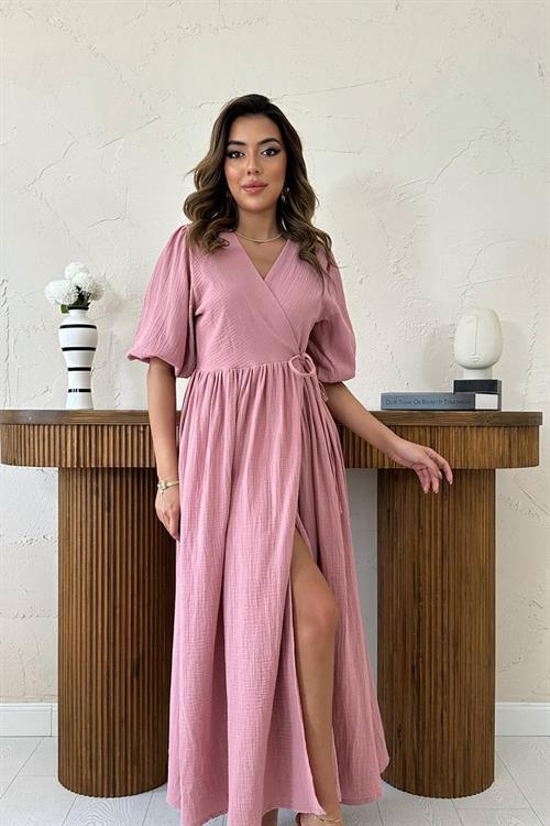 Wholesale Powder Muslin Long Dress