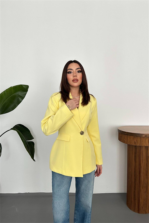 Wholesale Yellow Waist-Fit Blazer
