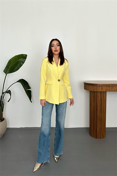 Wholesale Yellow Waist-Fit Blazer