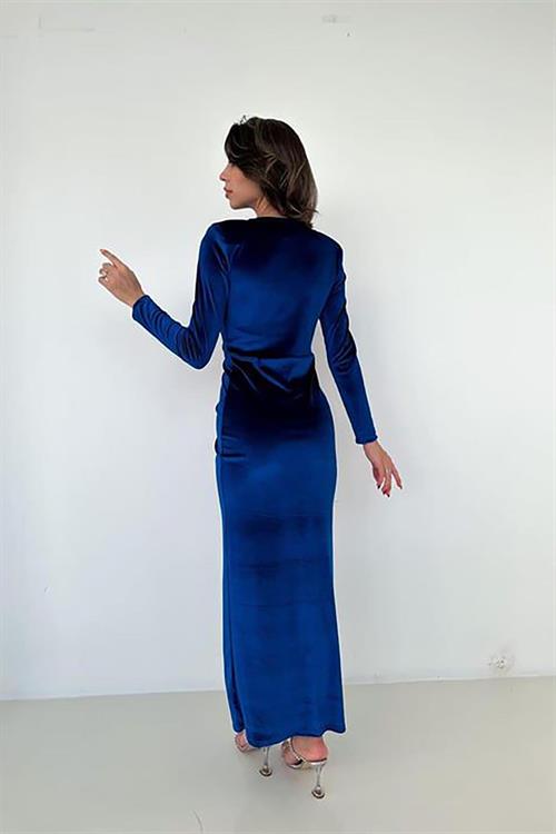 Wholesale Saks Tie Velvet Dress