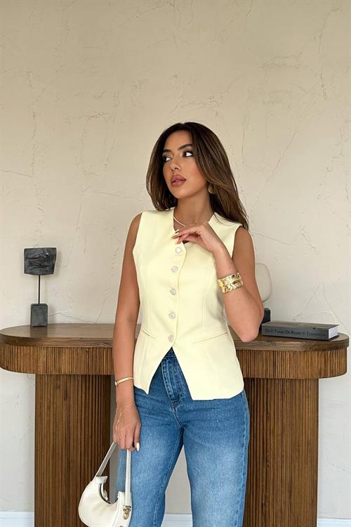 Wholesale Yellow Button-Up Vest