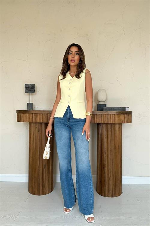 Wholesale Yellow Button-Up Vest