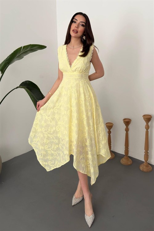 Wholesale Yellow Embroidered Dress