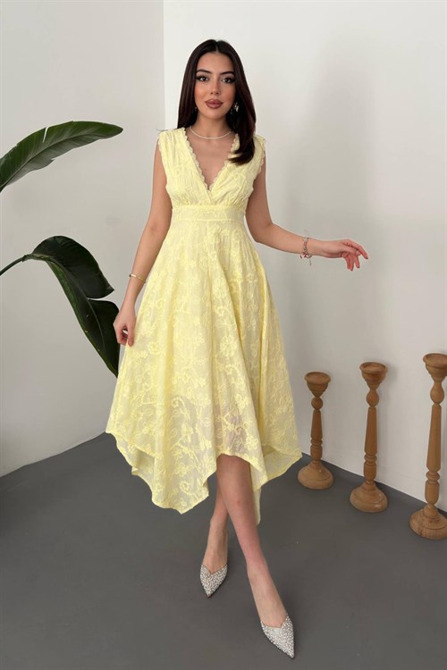 Wholesale Yellow Embroidered Dress
