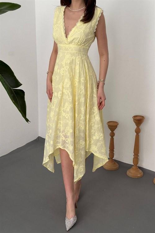 Wholesale Yellow Embroidered Dress