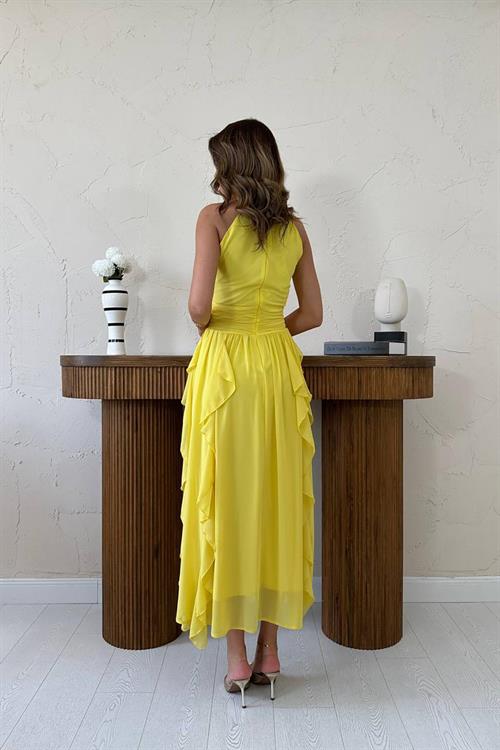 Wholesale Yellow Frilled Dress