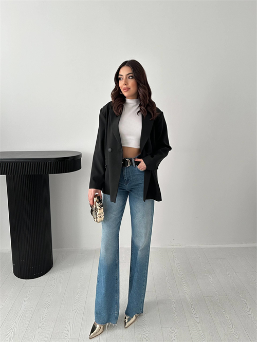 Wholesale Black Double-Breasted Blazer