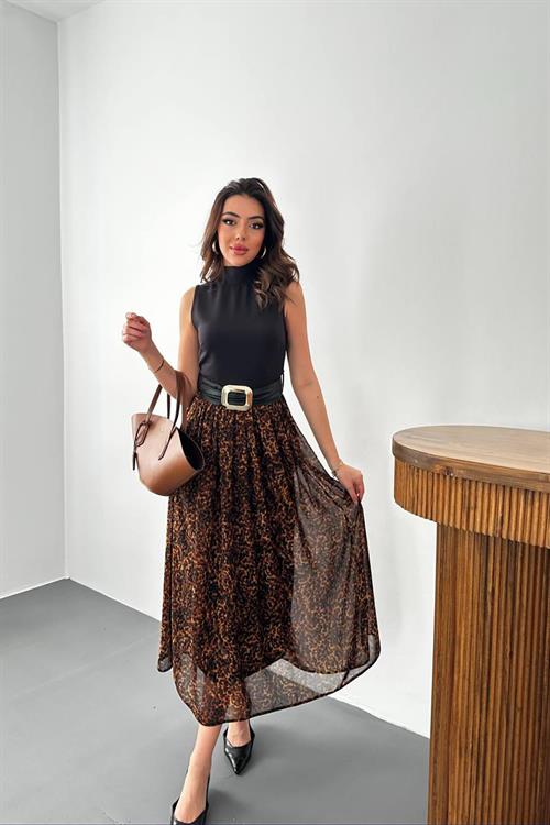 Wholesale Black Leopard Print Dress