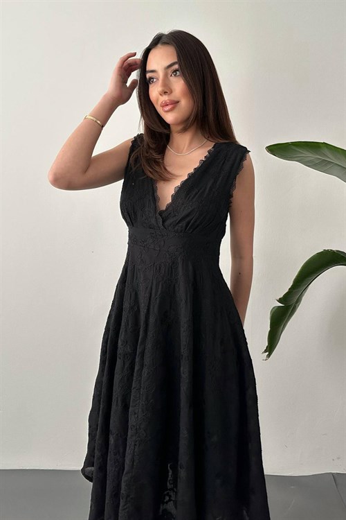 Wholesale Black Embroidered Dress