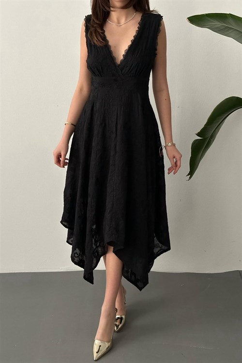 Wholesale Black Embroidered Dress